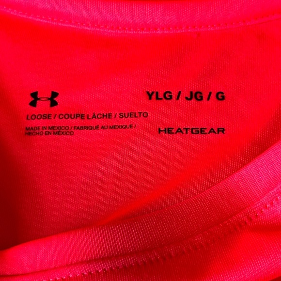 900. Kids Pink Under Armour Heat Gear YLG Longsleeve beach sports cover up - Picture 3 of 4